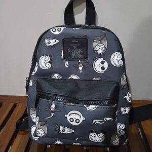 Disney The Nightmare Before Christmas Black and Gray Mini Backpack NEW